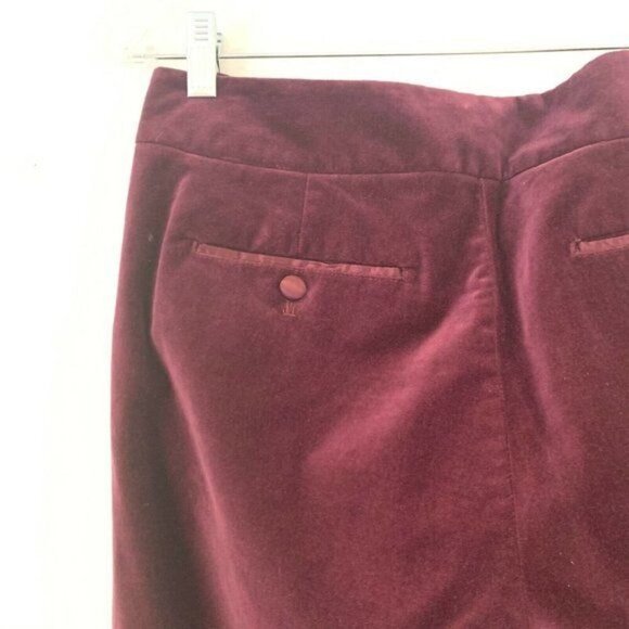 Boden Womens Velvet Bootcut Pants 12L Burgundy Stretch Pockets - Picture 5 of 6